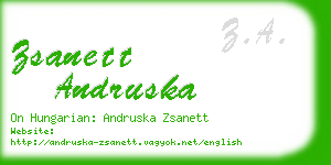 zsanett andruska business card